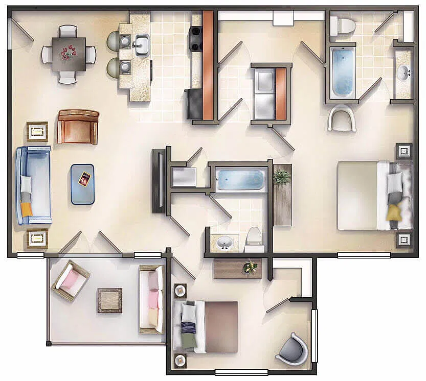 Floor plan The Highrock w/Balcony