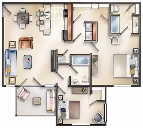 Floor plan The Franklin with Balcony
