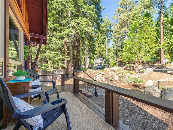 Front porch looking out towards quiet Tahoe Park street.