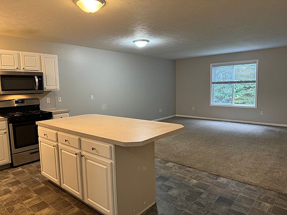 Looking through kitchen into living room.