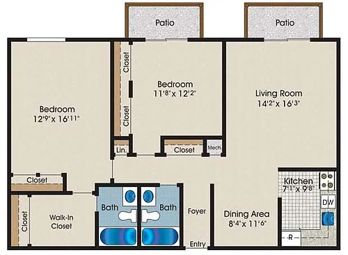 Floor plan 2 Bedroom Apartment