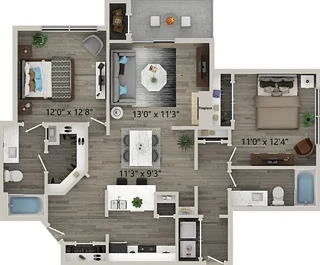 Two Bedroom Two Bath Floor Plan Two Bedroom Two Bath Floor Plan