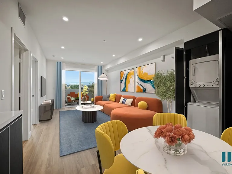 Open-Concept Kitchen, Dining, and Living Room with In-Suite Washer & Dryer - Walnut Floor Plan