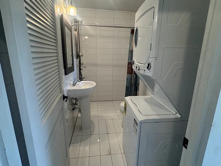 _ Bathroom to the Right with Stackable Washer & Dryer