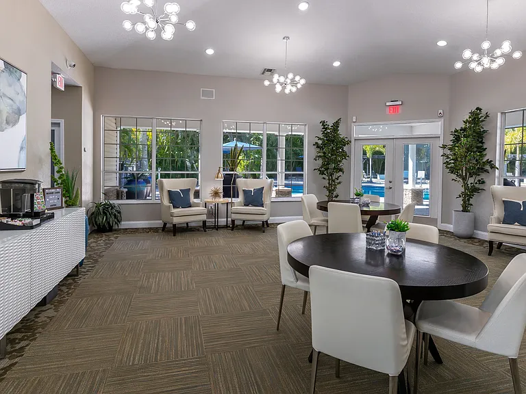 Step into comfort and convenience at the Meadow Lakes clubhouse, featuring stylish seating, modern decor, and a welcoming atmosphere. Whether you're here to relax, socialize, or meet with our team, this space has it all.
