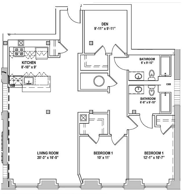 Floor plan 2 Bed 2 Bath