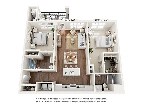 Floor plan Two Bed B3