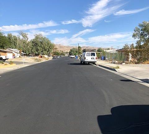 View of the street facing East