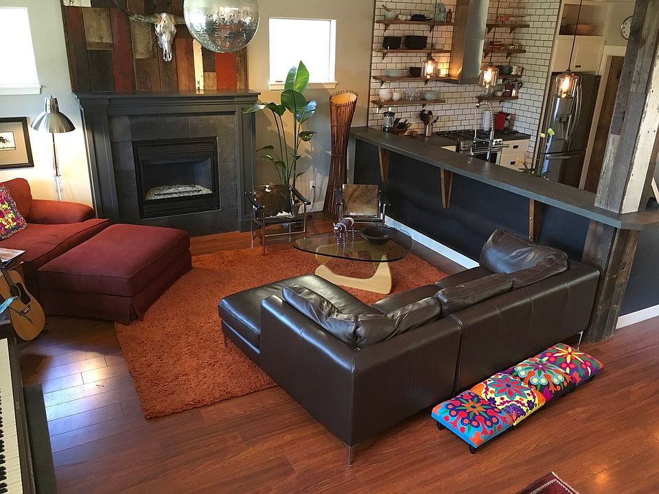 Open living room and kitchen