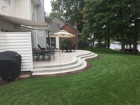 New patio with lake view.