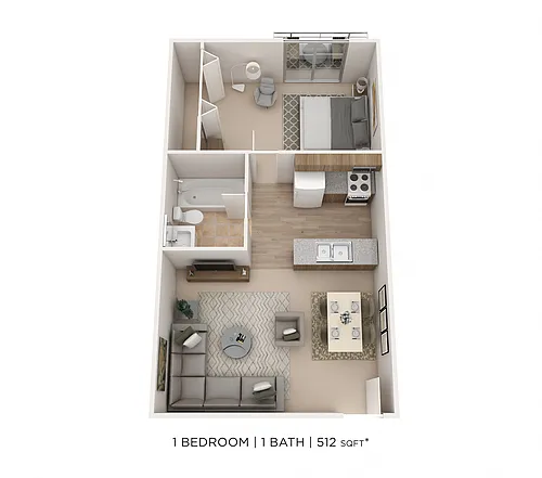Floor plan One Bedroom
