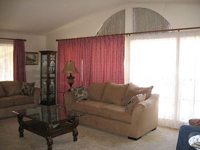 Living room with large front window