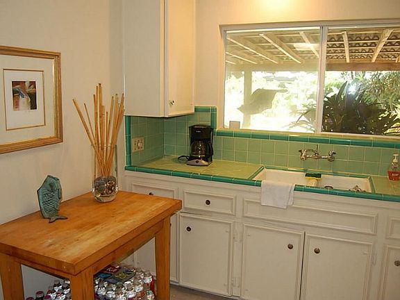 There is even room for a butcher block in the kitchen.