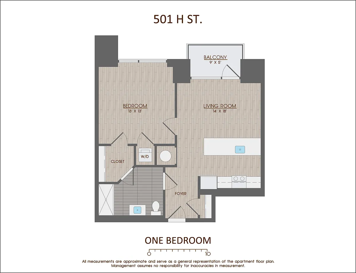 Floor plan 1 BED 1 BATH TIER 05 & 07