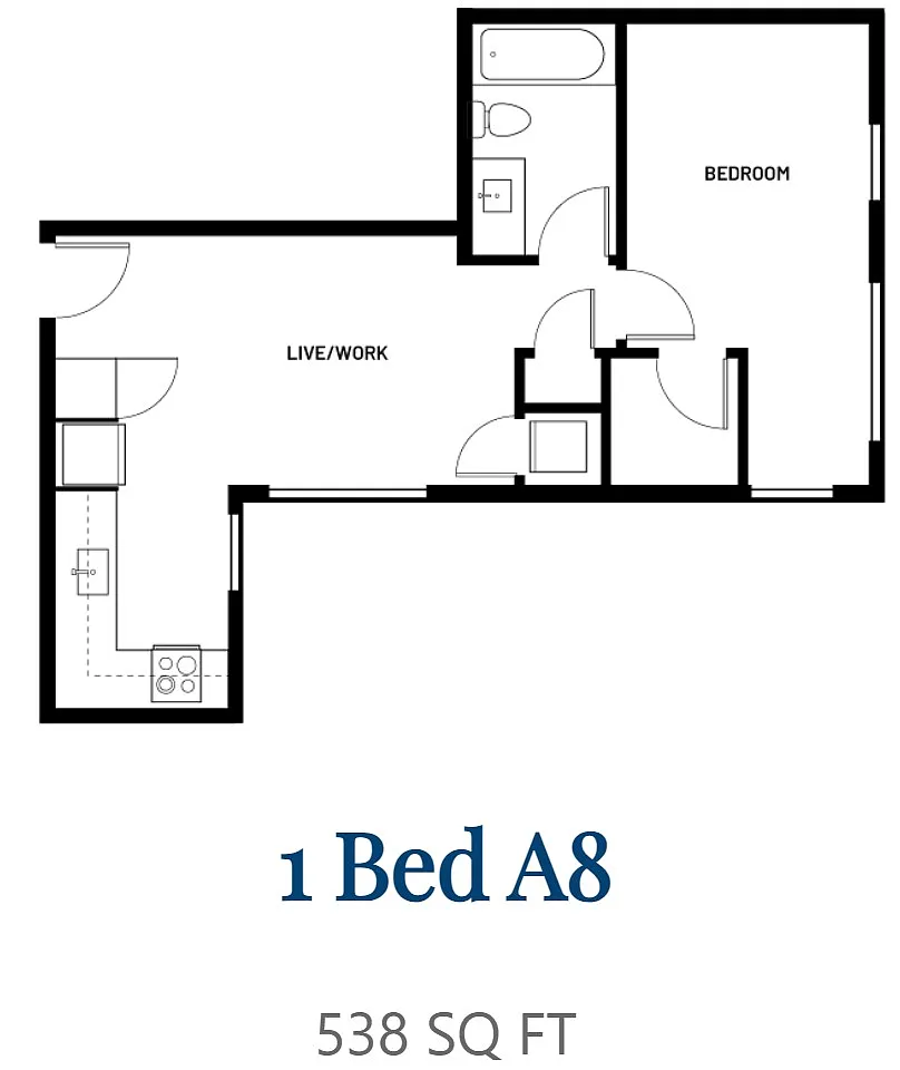Floor plan 1 Bed A8