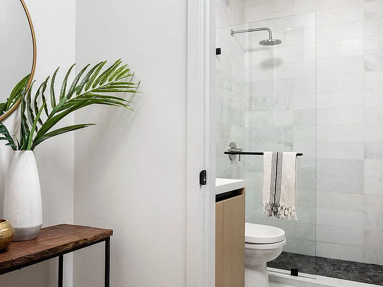 Large walk-in showers in select residences