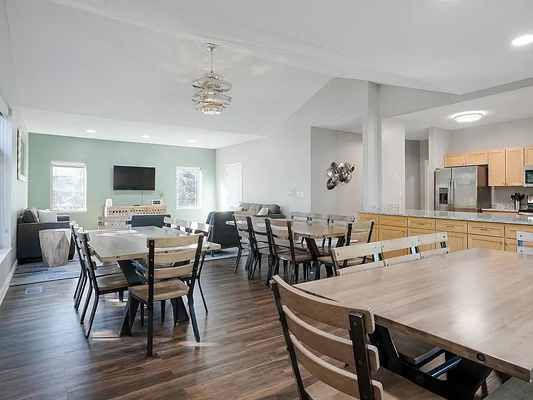 Host a group meal or event in our clubhouse community room, designed for community gatherings.
