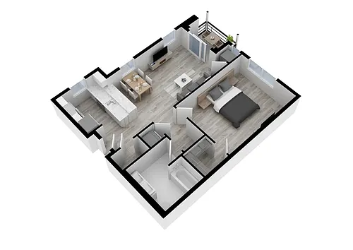 Floor plan 1 Bed / 1 Bath