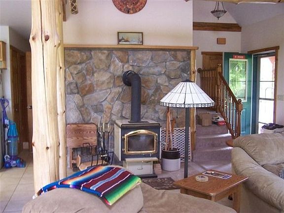 Wood stove to warm the winter nights.