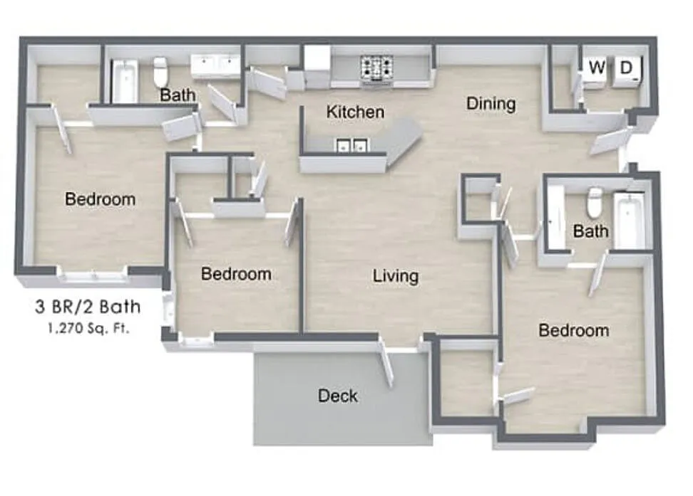 Floor plan Three Bedroom