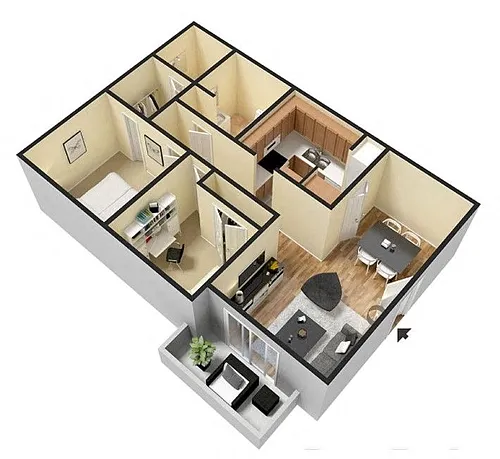 Floor plan 2BDR -1.5BTH Classic