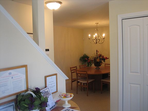 Vaulted living room and formal dining room