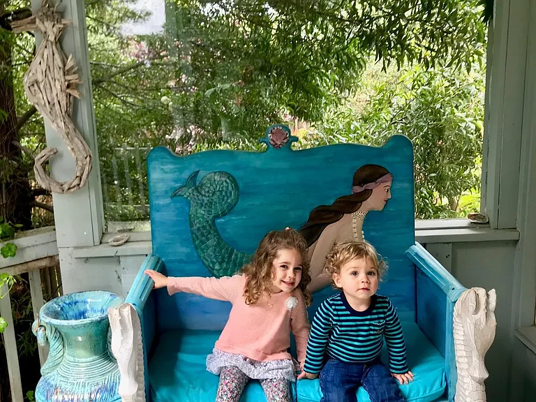 Happy kids on the deck
