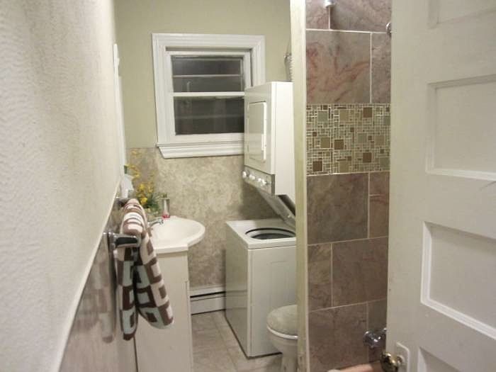 Bathroom, newly tiled tub