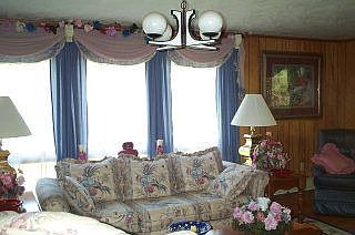 Lots of windows fill the rooms with natural light.