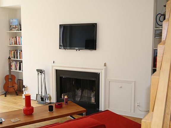 Living Room Wood Burning Fireplace