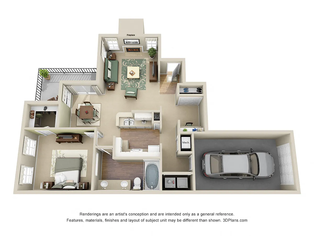 Floor plan Applebrook with Garage and Fenced-in Yard