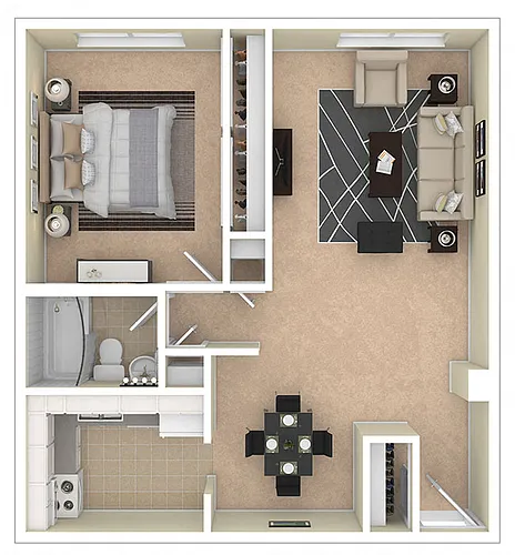 Floor plan 1 BEDROOM
