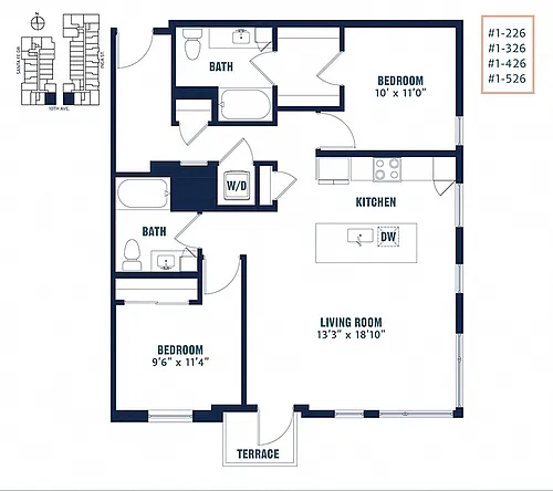 Floor plan Quin 2 Bedroom C4