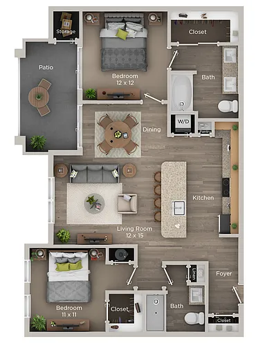 Floor plan B1 - Renovated
