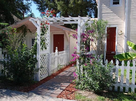 Trellis and walk toward courtyard