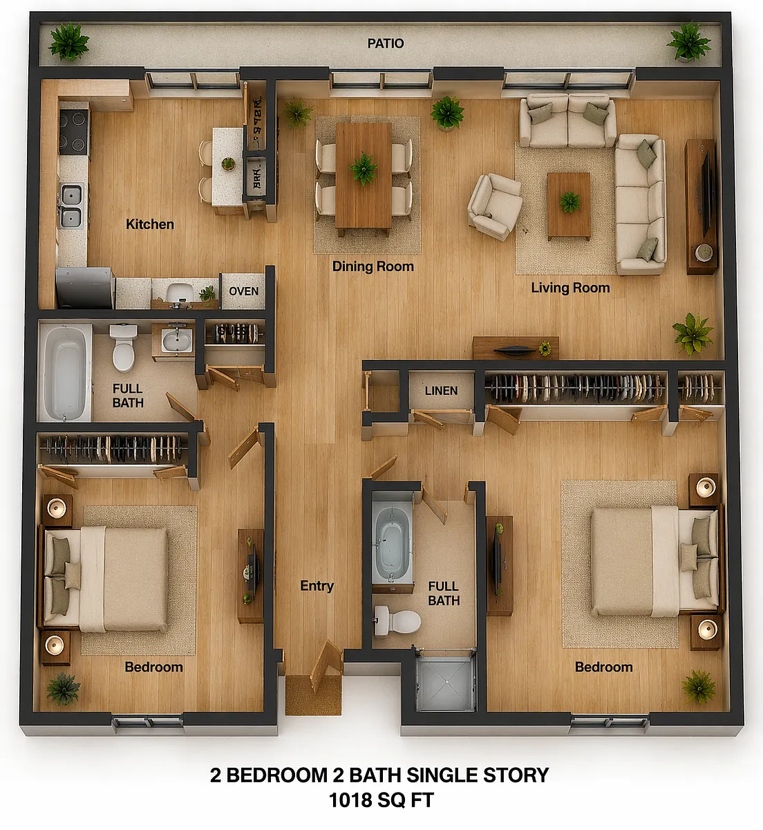 Floor plan 3rd Floor Tower Terrace 2 Bedroom
