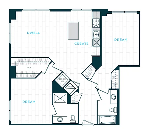 Floor plan 2 Bed/2 Bath sl-b12