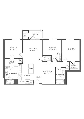 Floor plan 3 Bed/2 Bath-C2