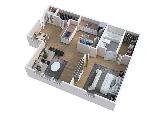 Floor plan One Bedroom/One Bath