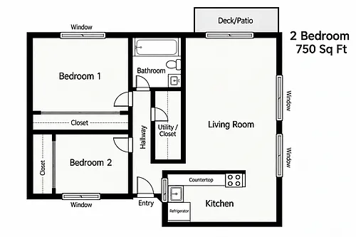 Floor plan One Bedroom