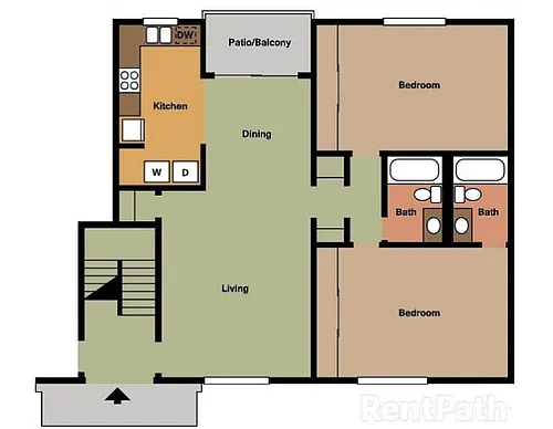 Floor plan 2 Bedroom - 2 Bath