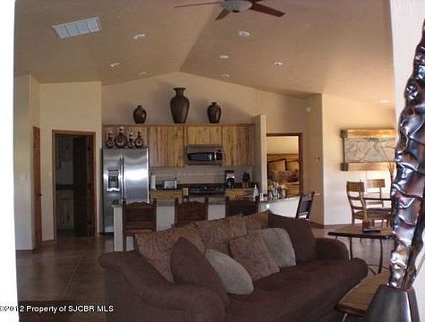 This grand room with its cathedral ceiling