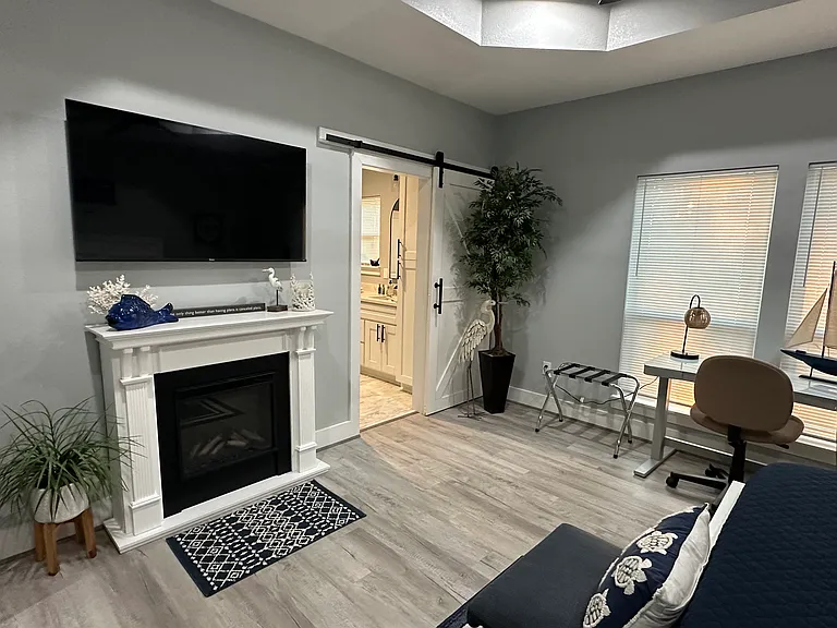 Fireplace and TV in Master bedroom