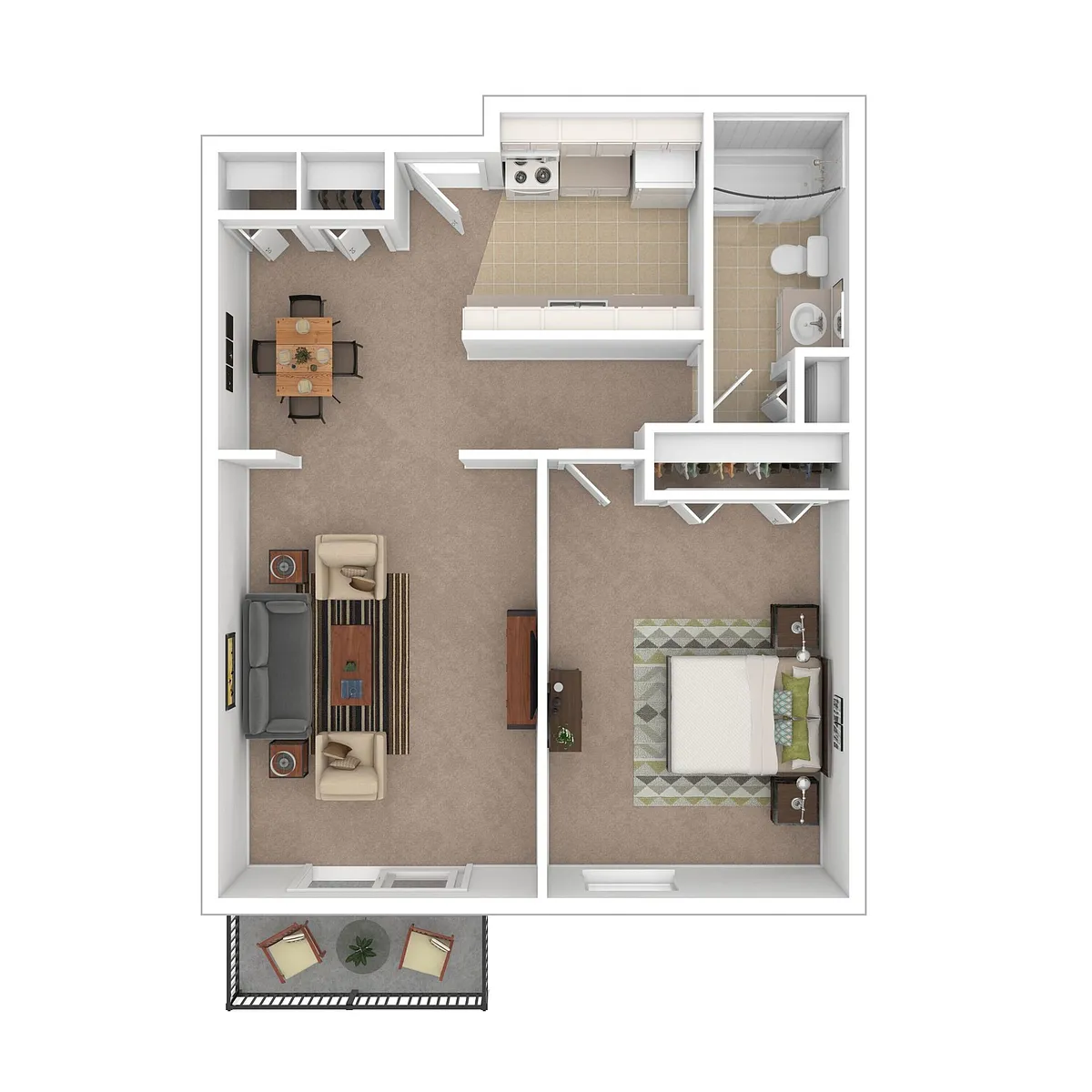 Floor plan One Bedroom One Bath A