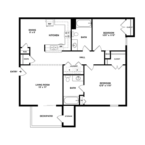 Floor plan Two Bedroom - Income Guidelines Apply
