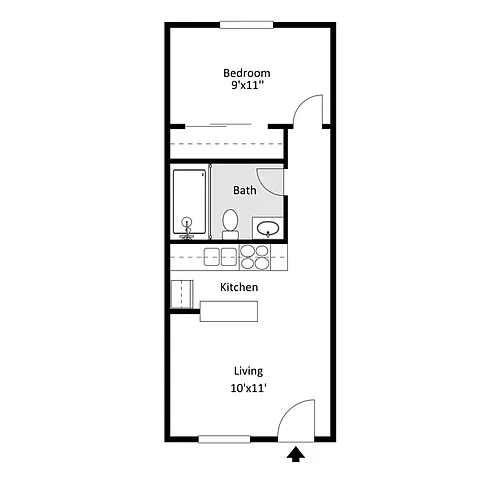 Floor plan 520 N Grant 1 Bed