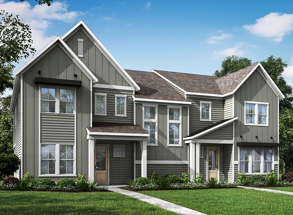 Mayes Hall Plan 5- Paired Villa- Exterior Rendering- Elevation A-B