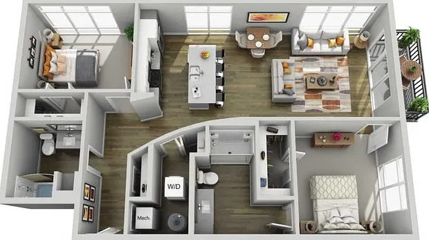 Floor Plan 2G | State Street Station | Apartments in Wauwatosa, WI Floor Plan 2G | State Street Station | Apartments in Wauwatosa, WI