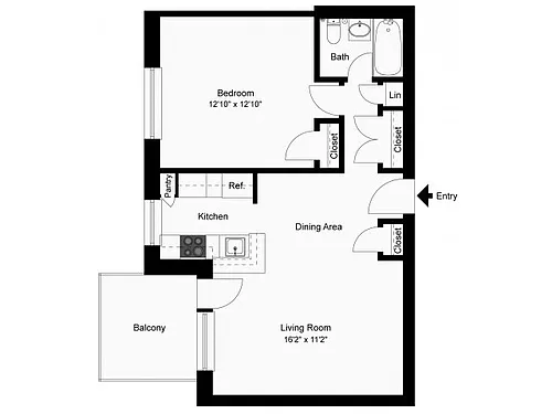 Floor plan One Bedroom