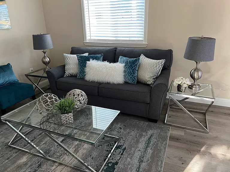 Living rom shown with simulated furniture